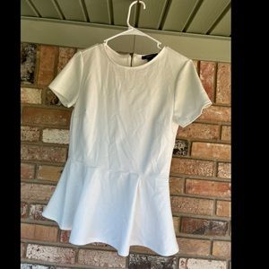 White peplum top